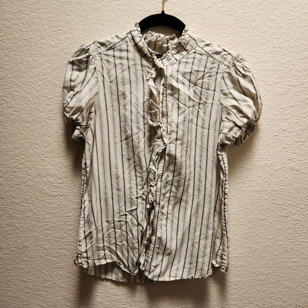 Striped Short Sleeve Blouse